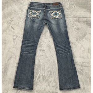 Rock & Roll Denim Jeans Womens 29x32 Cowgirl Rival Low Rise Bootcut Slim Western